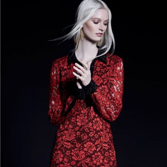 Diane Von Furstenberg Floral Lace Dress Size 4 - Picture 1 of 8